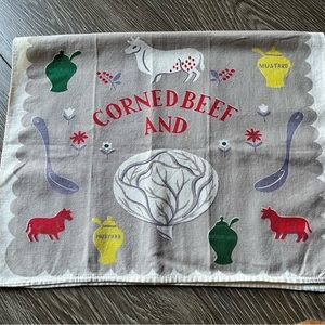 St Patrick Tea Towel Corned Beef & Cabbage